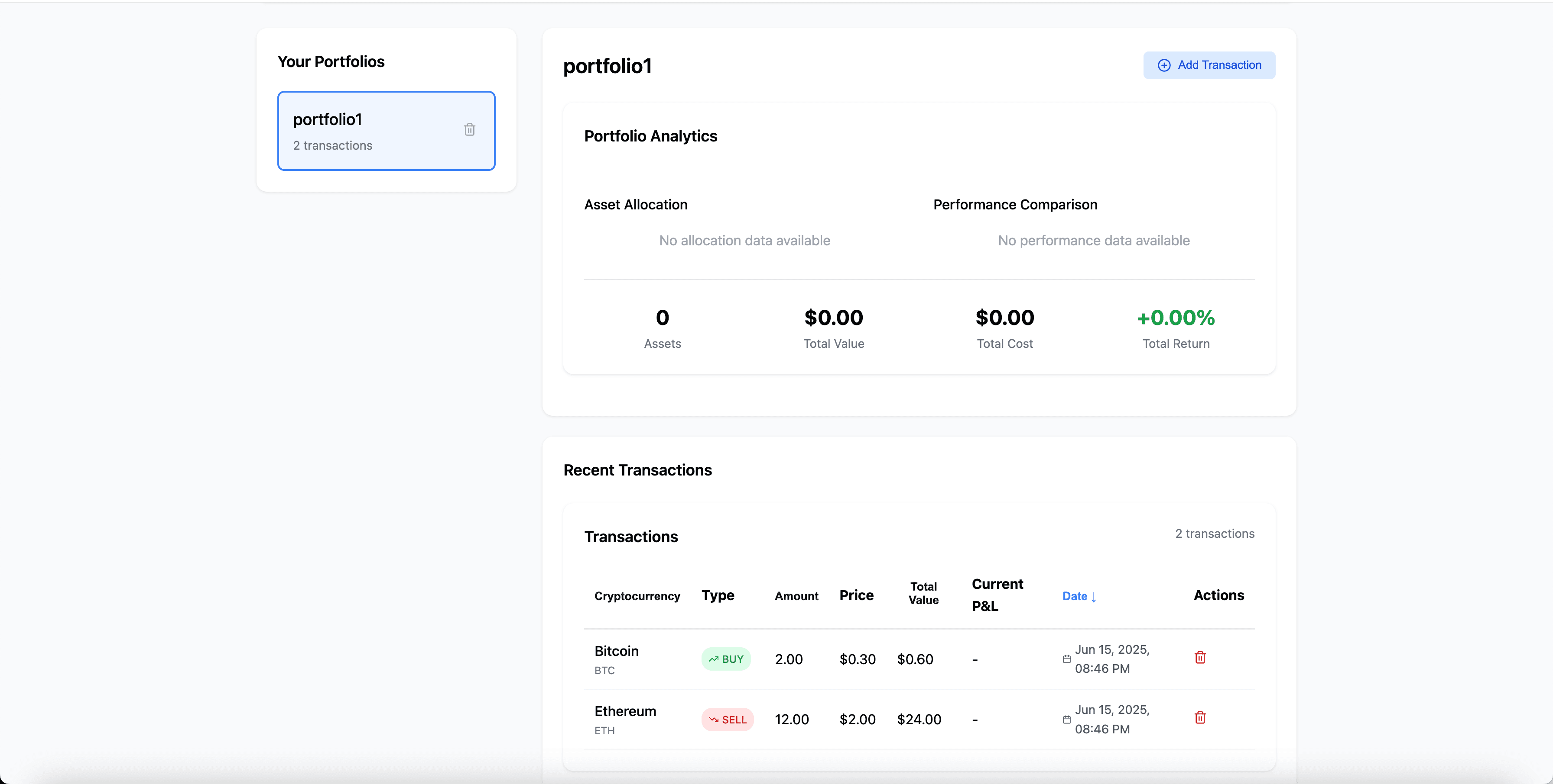 Crypto Portfolio